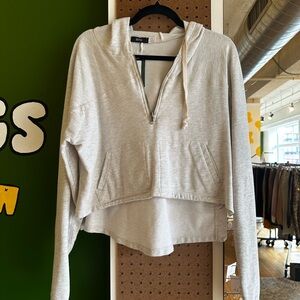 BDG Light Gray Half-Zip Hoodie
